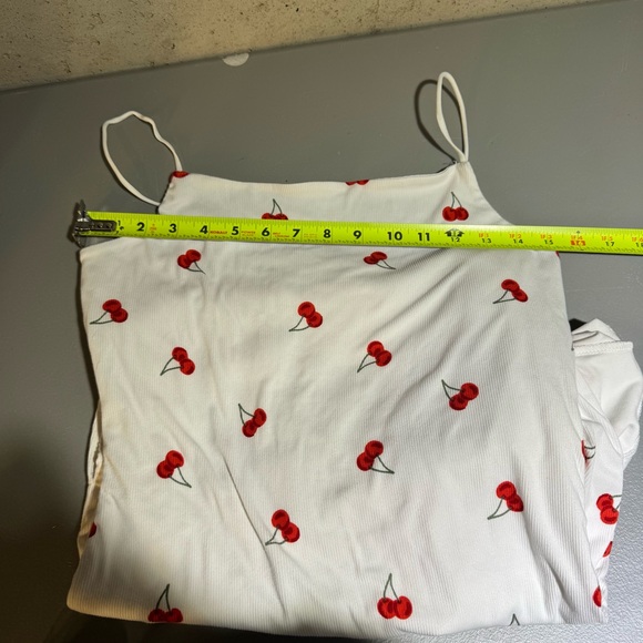 J‎ For Justify White Cherry Sleeveless Maxi Dress Size Large Novelty Coquette - Picture 9 of 10